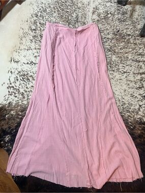 Women's Pink Long Flowing Grunge Skirt